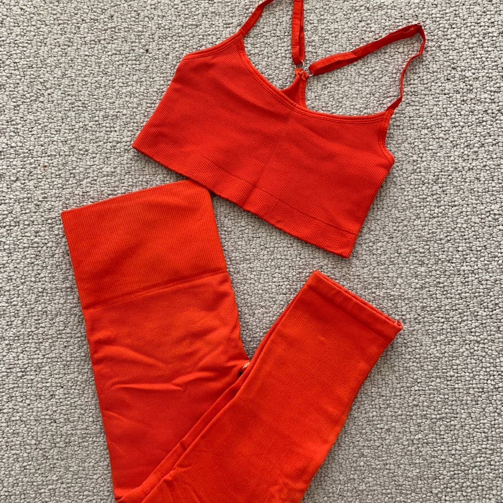 Morgan Stewart Sport Legging Bra Set Bright Red